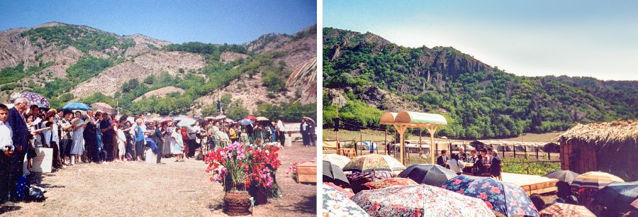 Gori yakınlarındaki bölge ibadetine katılan Yehova’nın Şahitleri, 1996