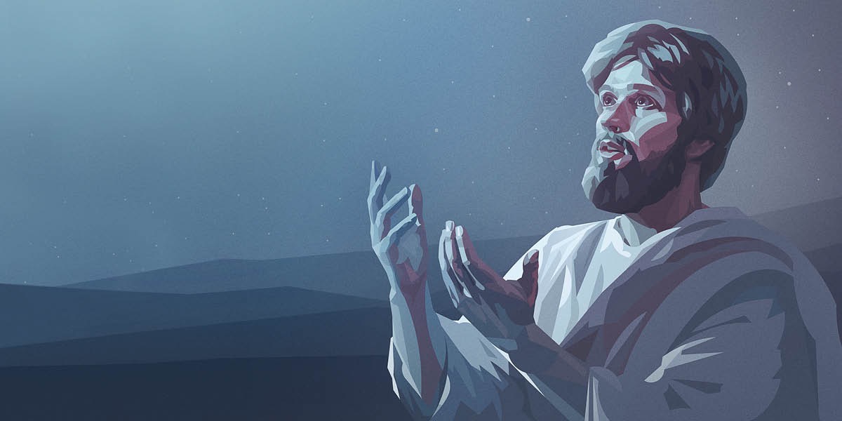 İsa gökteki Babasına dua ediyor