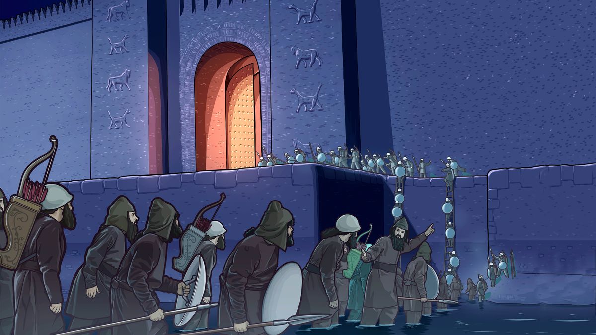 Ŵasilikari ŵakwambuka mlonga wa Yufurate ndipo ŵakunjira pa vipata vya Babuloni ivyo ni vyakujulika.