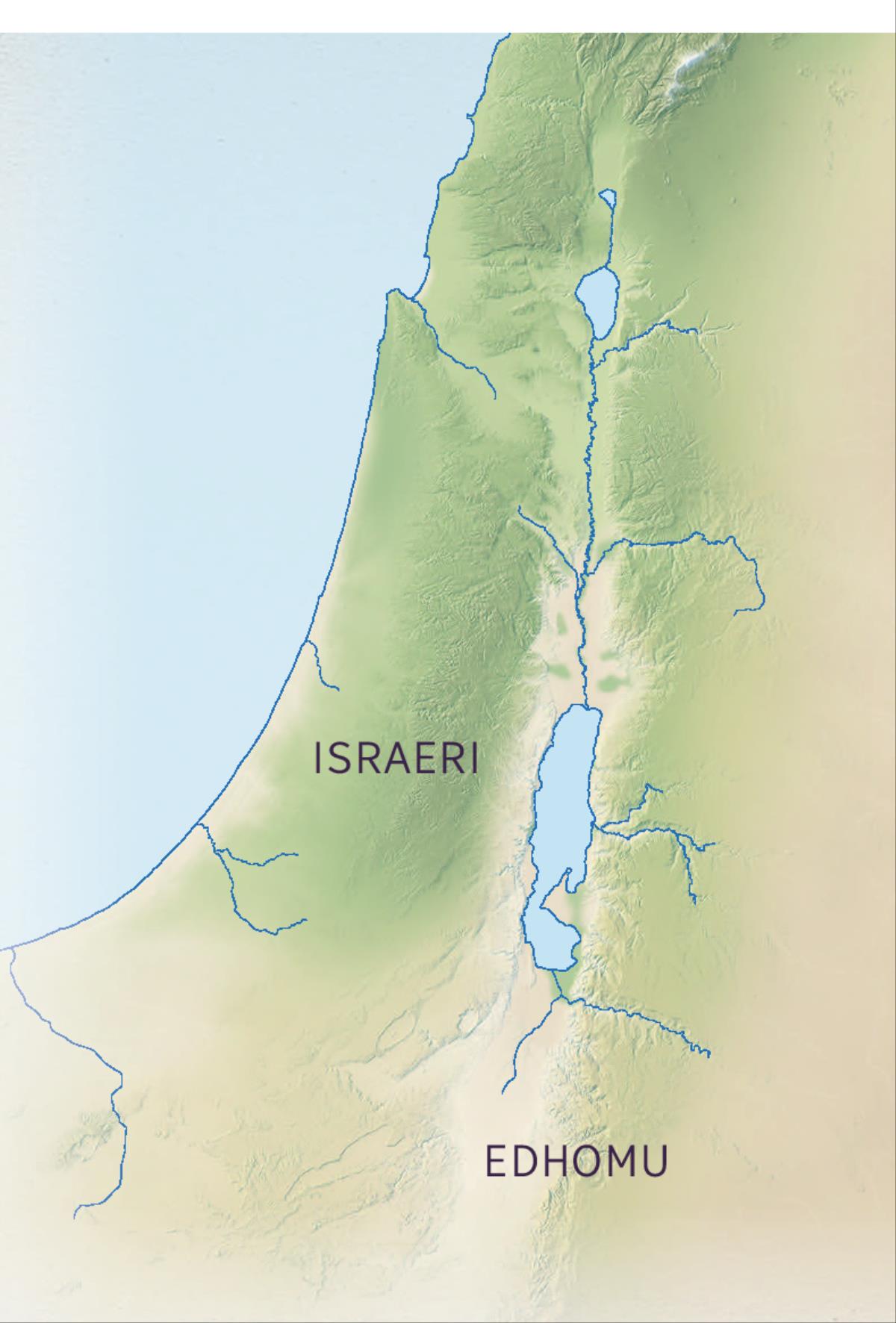 Mapa wo nyika yakapikirhwa, yecipangidza nyika ye Israeri yakasvipirira, ndima yakaorera mukuezanisa no Edhomu, ndima yakaoma.