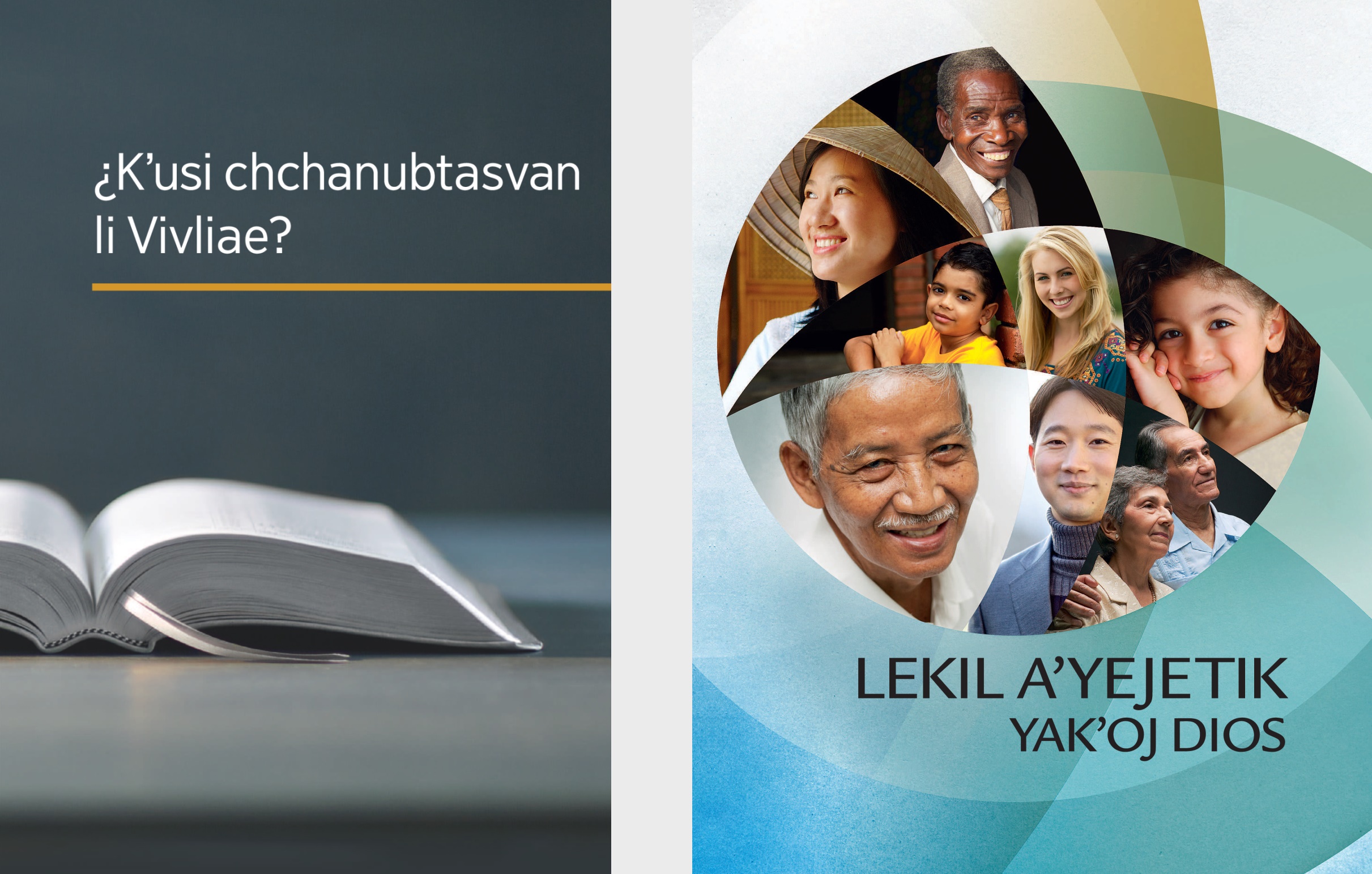 Li livro ¿Kʼusi chchanubtasvan li Vivliae? xchiʼuk li foyeto Lekil ayʼejetik yakʼoj Dios