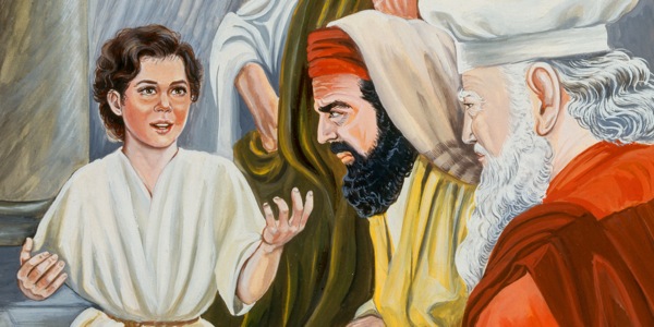 Young Jesus with the teachers in the temple