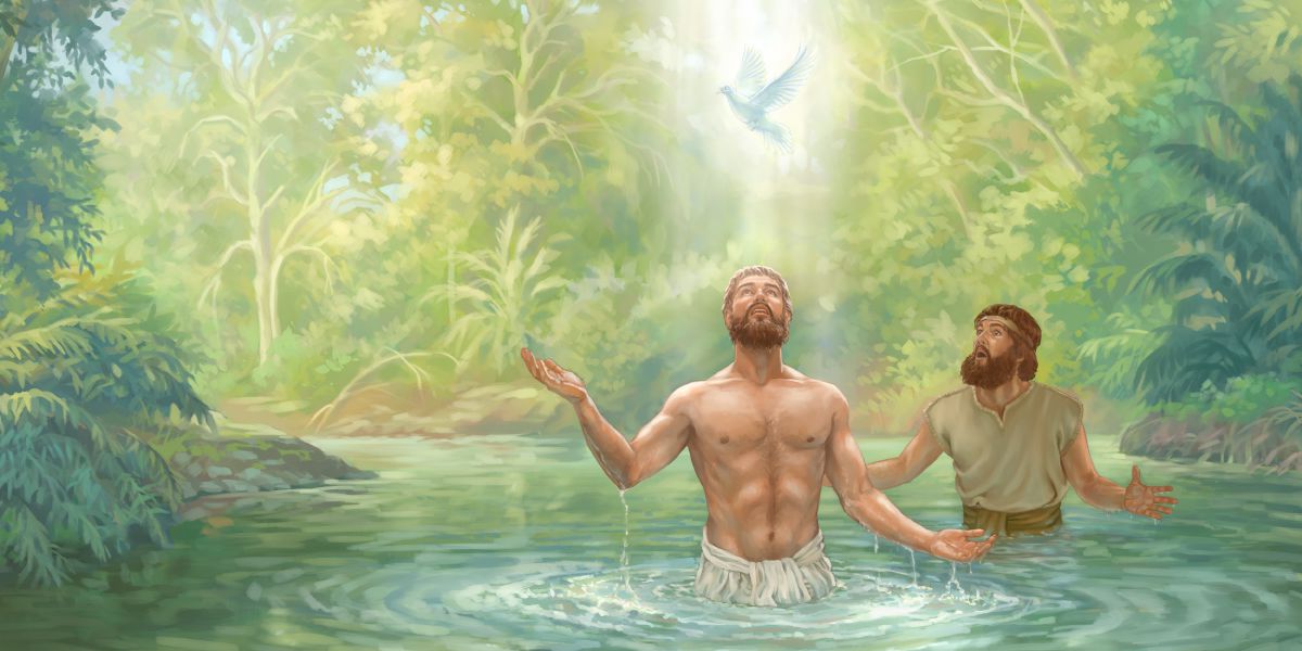Yesu noke yoku papatisiwa la Yoano, espiritu lia Suku lia lokila kokuaye ndopomba
