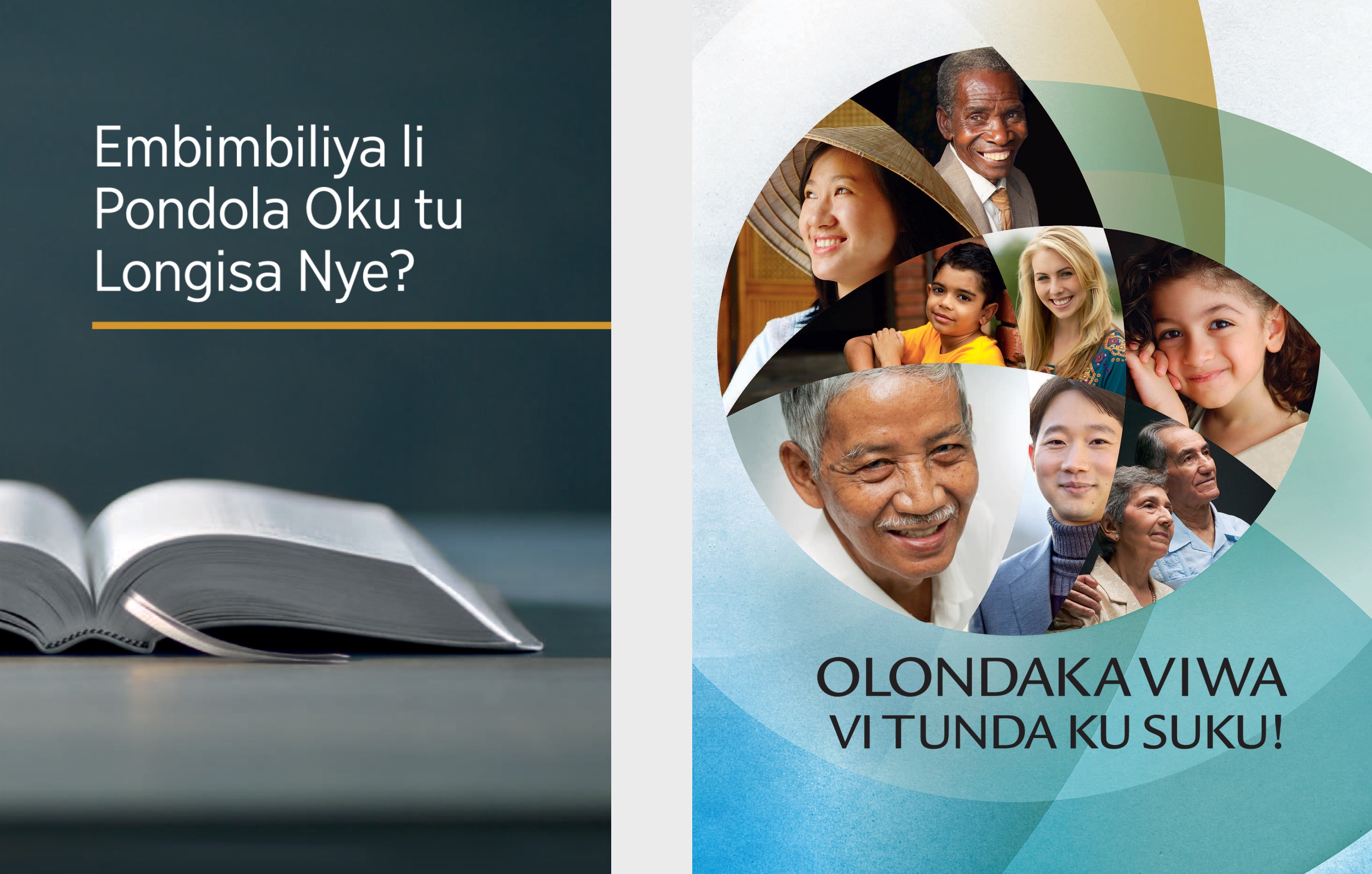 Elivulu ‘Embimbiliya li Pondola Oku tu Longisa Nye?’ Ombrochura ‘Olondaka Viwa vi Tunda ku Suku!’