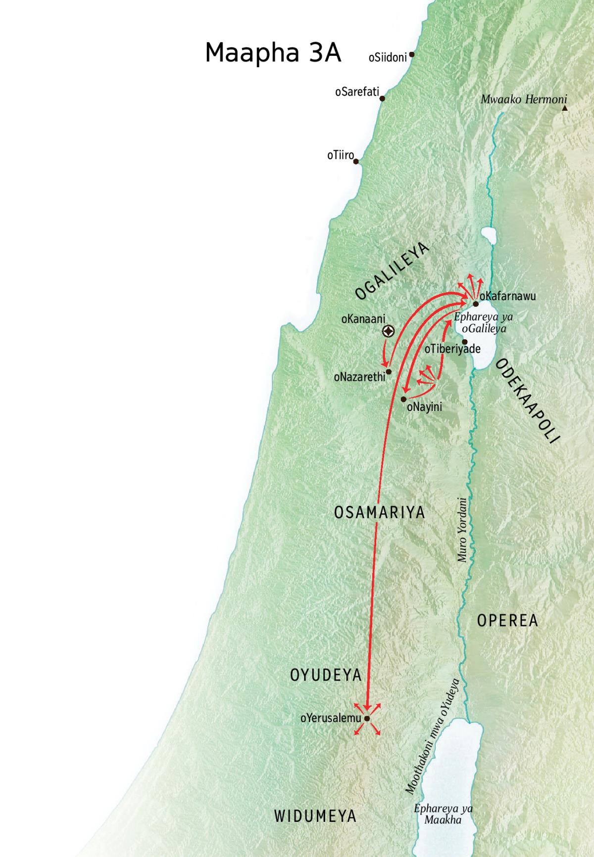 Maapha a mapuro Yesu aalalenrye awe oGalileya, oKafarnawu, oKanaani