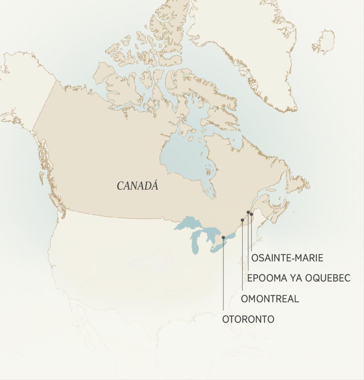 Maapha anooniherya ipooma sa oCanadá, seiyo Léonce Crépeault aarumeelale awe: oSainte-Marie, ePooma ya oQuebec, oMontreal, ni oToronto.