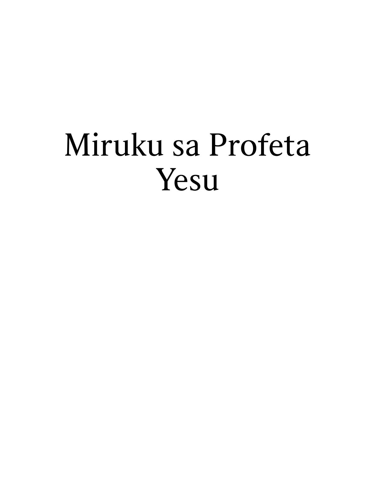 Miruku sa Profeta Yesu.