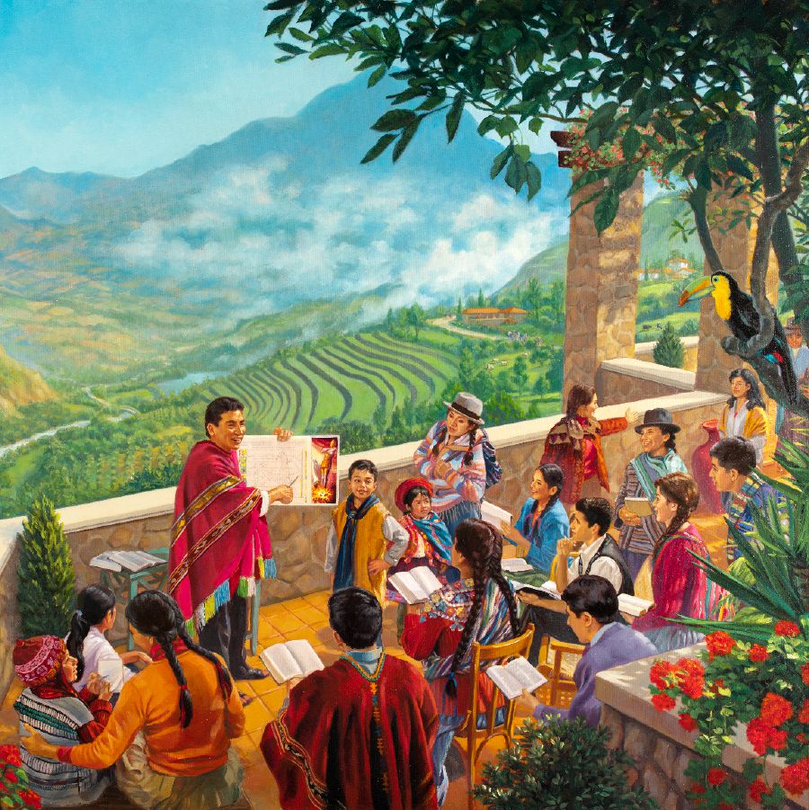 Adultos y niños en un mundo sin guerras, enfermedades ni muerte