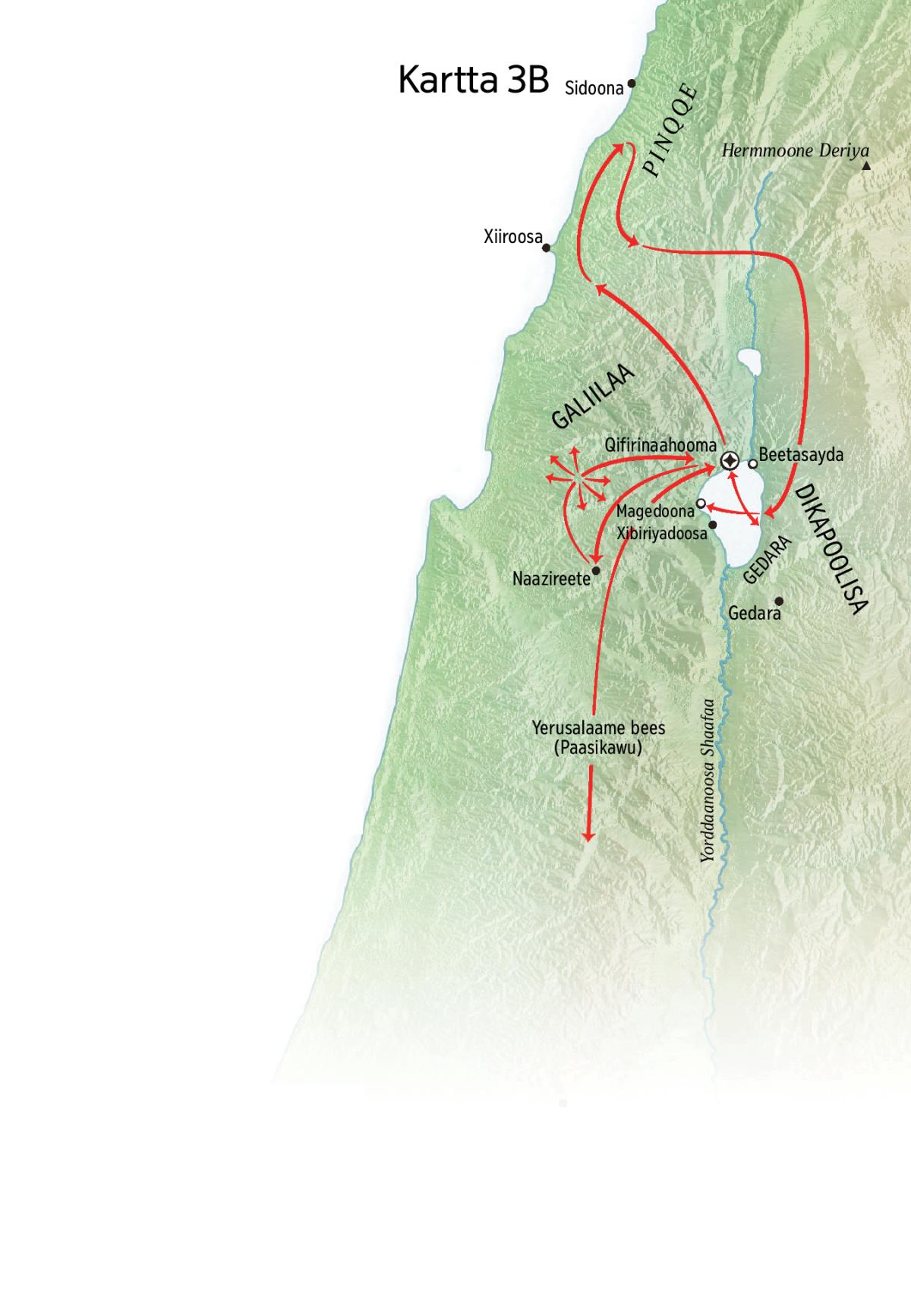 Yesuusi Galiilaa, Pinqqenne Dikapoolisa heeran haggaazido haggaazaara gayttida sohotu karttaa
