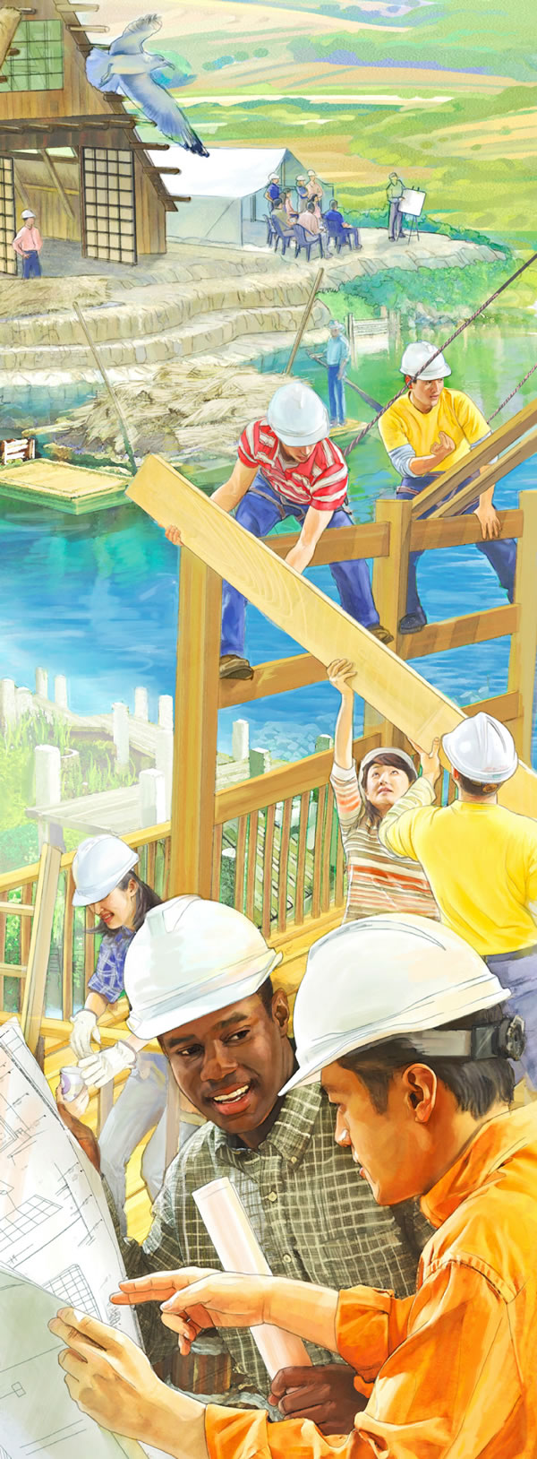 People de build house for paradise