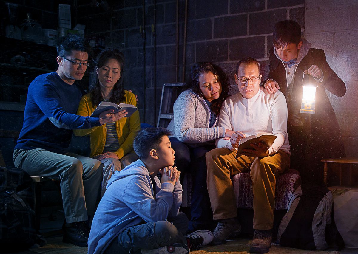 For great tribulation, some family de study Bible together for their underground house