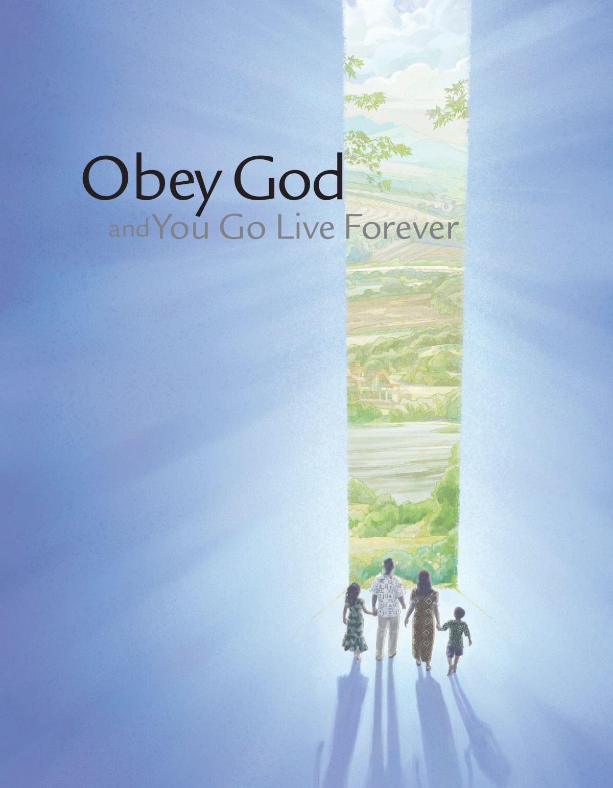 The front of the brochure wey the title na ‘Obey God and Live Forever.’