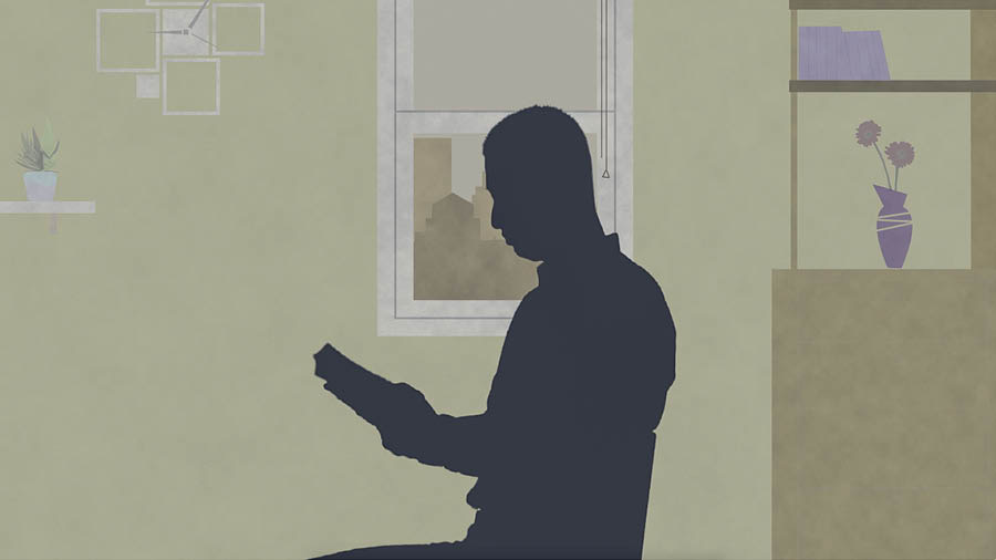 Picture from the video ‘You Don Ready for Natural Disaster?’ This brother de read Bible.