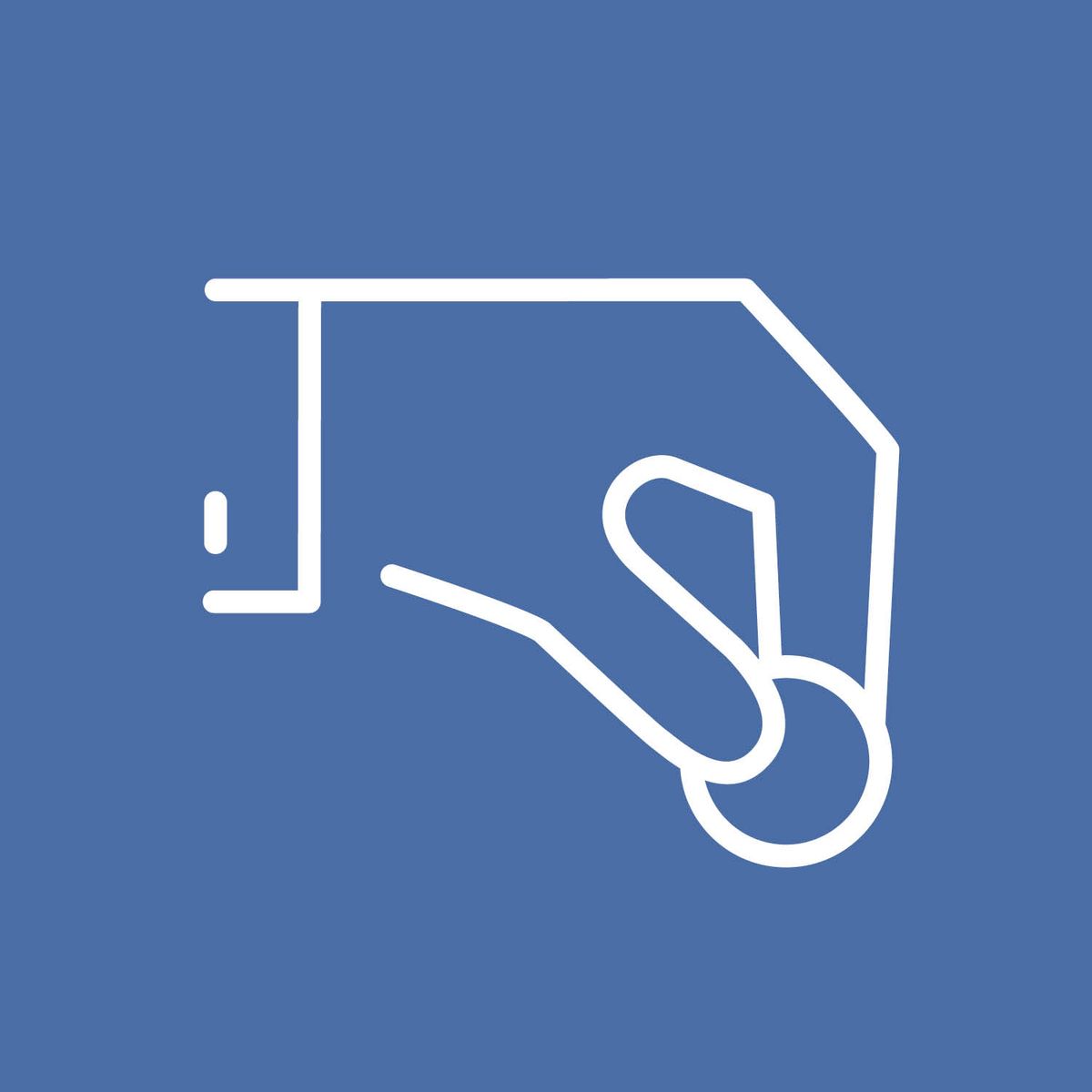 “Donation” icon wey de show hand wey hold coin.