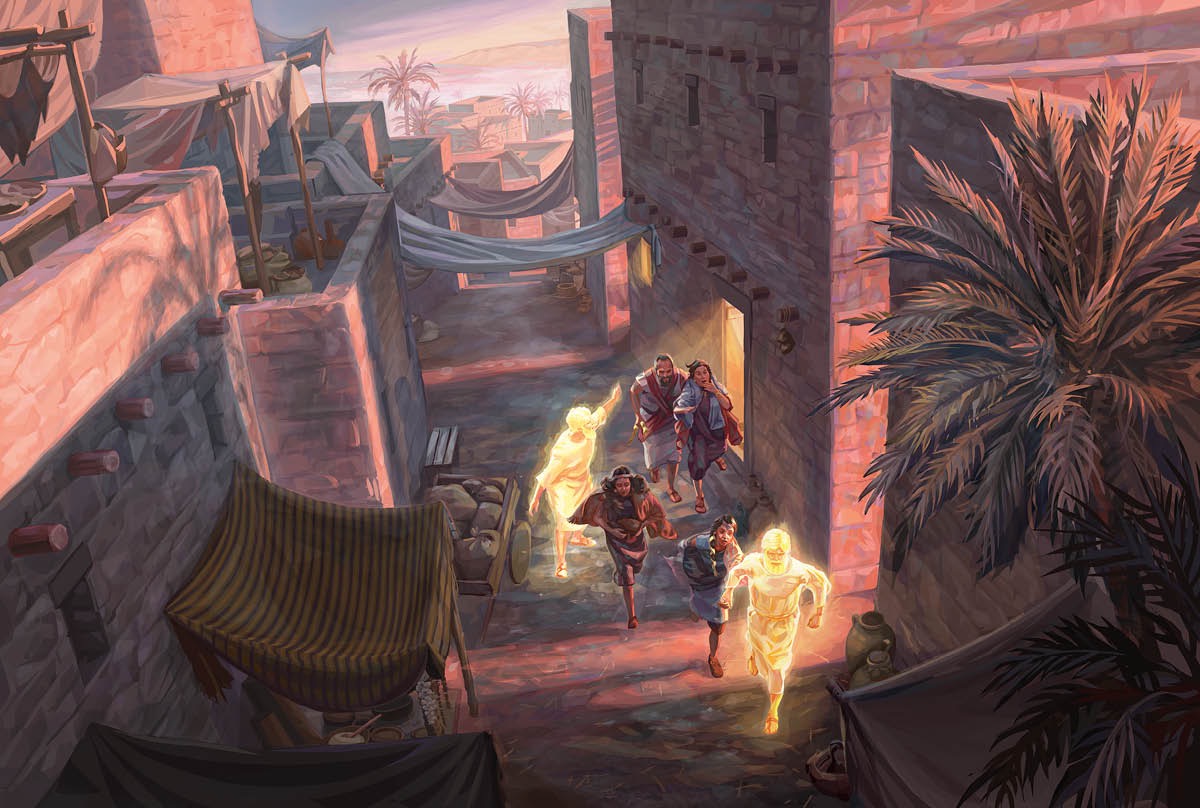 Angels take Lot and e family comot for Sodom