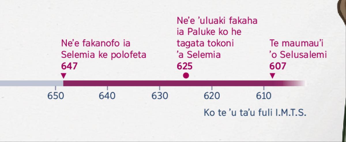 Ko he pāki ʼe fakaha ai te temi ʼae ʼe kamata ai te gaue fakapolofeta ʼa Selemia mo te temi ʼae ʼe kamata ai te tokoni gaue ʼa Paluke kia ia pea mo te temi ʼae ʼe maumauʼi ai ia Selusalemi