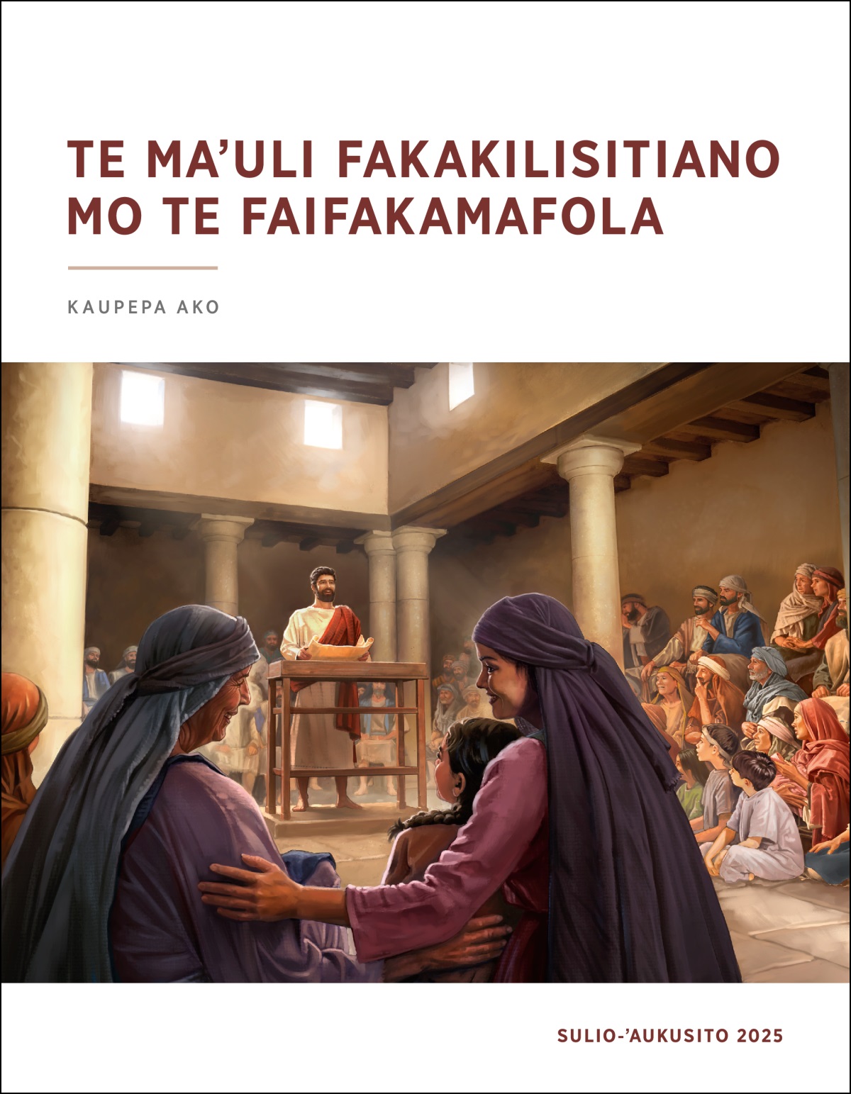 ʼE palalau ia Sesu ʼi te sinakoka, kae ʼe ina toʼo ʼi ona nima he takaiga tohi. Neʼe kaugamalie te ʼu hahaʼi tagata mo fafine mo fanau neʼe natou fakalogo lelei ki ai.