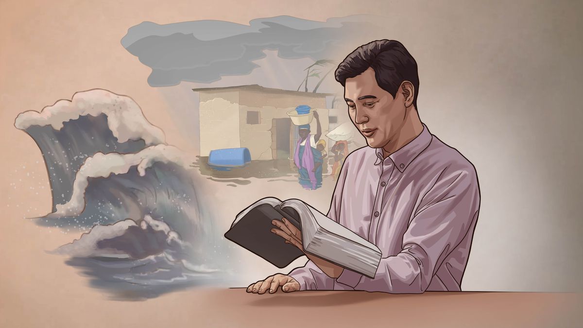 Bogi sasing ni bay u taabang: Yu yang ko fare video ni “Are You Prepared for a Disaster?” 1. Reb e walag ni pumoon ni be beeg e Bible. 2. N’ew ko Tsunami. 3. Bang i lang ni ke sum. 4. Be fek e girdi’ e chugum rorad u fithik’ e ran ni ke tharey daken e binaw.
