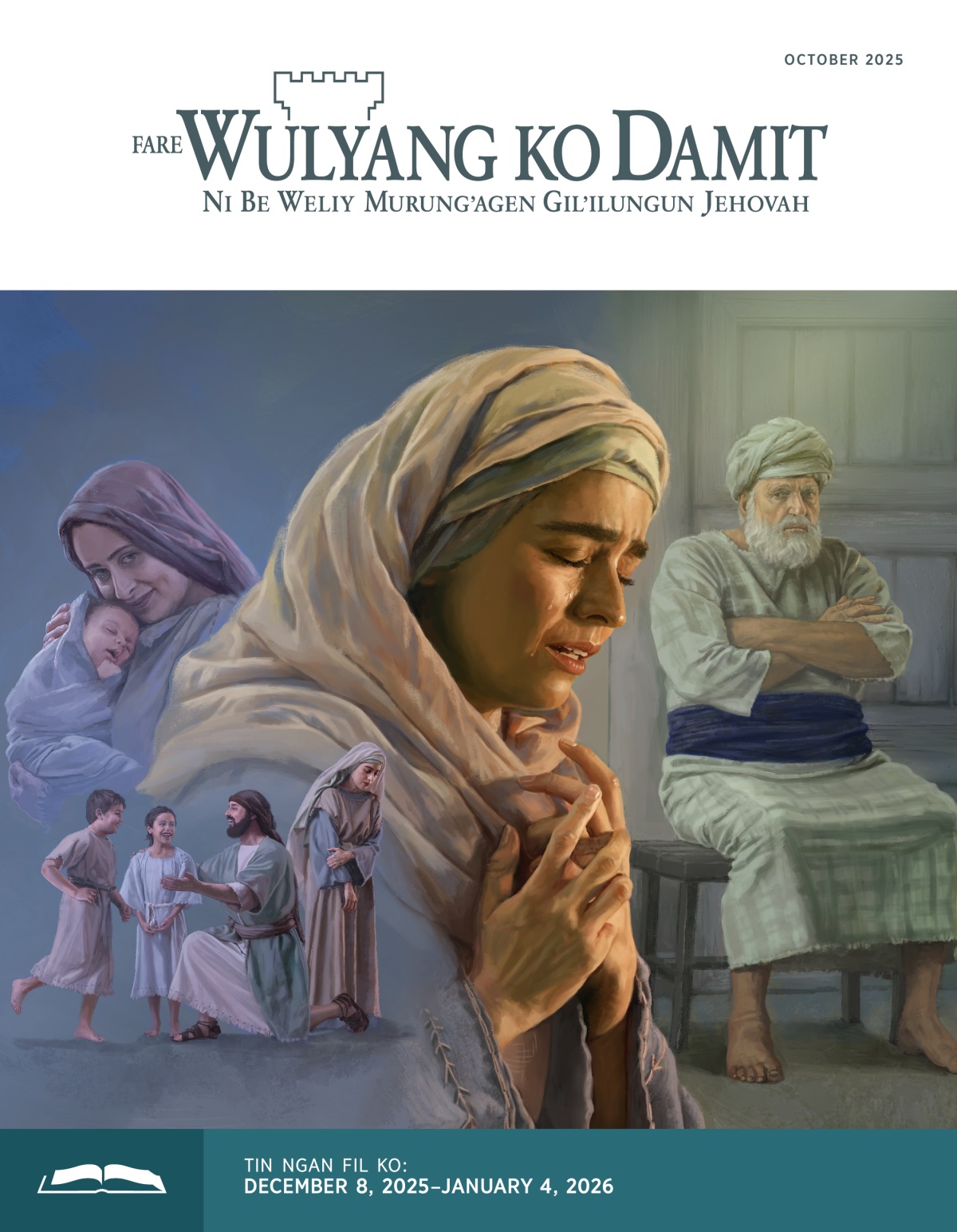 Bogi sasing ni bay u taabang: 1. Be sap Hannah nga bang ni ke kireban’ u nap’an ni be fafel Elkanah nge l’agruw i bitir ni fak. 2. Be siminmin Peninnah u nap’an ni be dibey fak ni ka fini gargeleg. 3. Be yor Hannah u nap’an ni be meybil nib gel. 4. Ke par Eli ni Prist nib Tolang nga but’ ni ke m’ag pa’ ngak ma be yaliy Hannah.