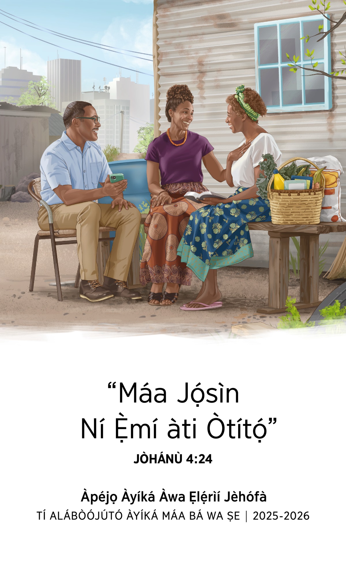 Inú arábìnrin kan tó ń gbé nínú ilé kékeré kan nígboro dùn bí tọkọtaya kan ṣe ń fi Bíbélì tù ú nínú, tí wọ́n sì gbé oúnjẹ àtàwọn nǹkan mí ì wá fún un.