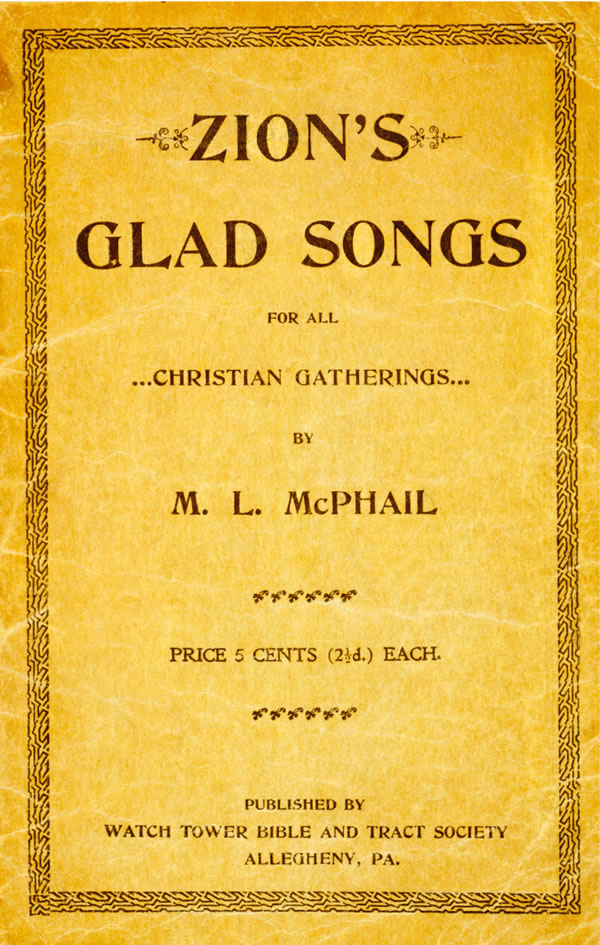 Èèpo iwájú  ìwé orin Zion’s Glad Songs, 1900