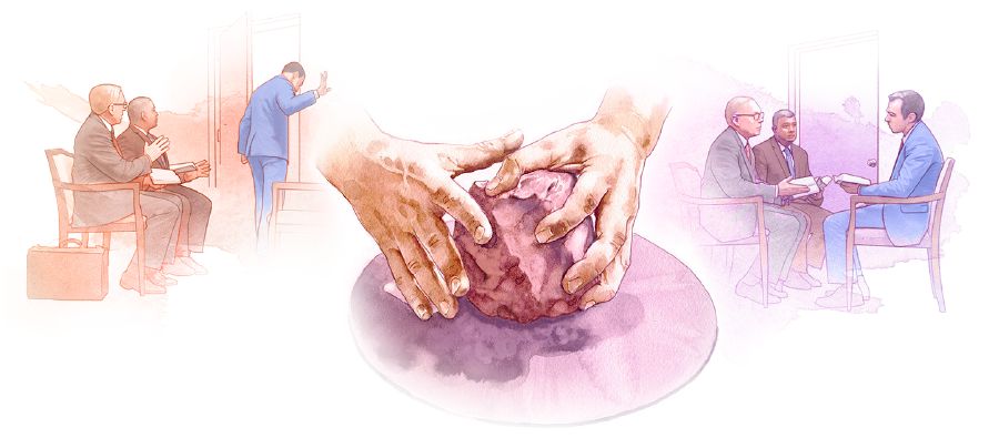 Arákùnrin kan bínú kúrò níwájú àwọn alàgbà, àmọ́ ó pa dà wá bá wọn. Èyí fi hàn pé arákùnrin náà gbà kí Amọ̀kòkò tó ga jù lọ náà mọ òun