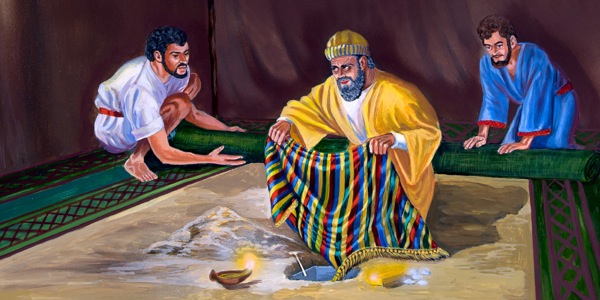 Ákáánì fi odindi wúrà, owó fàdákà àti aṣọ dáradára tó jí pa mọ́ sínú àgọ́ rẹ̀