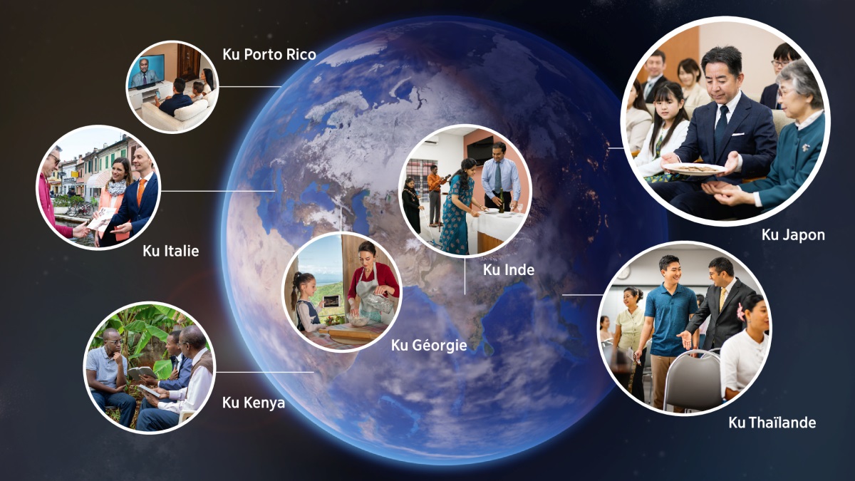 Collage: Mu lumbu ki mbambukulu moyo, bakhomba ba babakala ayi babaketo mu zitsi ziviakana balembo kikubika ayi tadila nyengo beni wumfunu. 1. Ku Porto Rico, dikanda dimosi balembo landakana mu televisio programi yimfunu yi tsambudulu yinsuka mu lumbu ki mbambukulu moyo. 2. Ku Italie, bakala dimosi ayi nketo’andi balembo vani invitasio kuidi bakala dimosi. 3. Ku Kenya, bakhomba buadi ba babakala balembo tangila bakala dimosi masonoko. 4. Ku Georgie, mama dimosi ayi mua muana fiandi finketo balembo vangi dipha di mbambukulu moyo, balembo landaka zithumu zio zidi mu video “Ndenge ya kosala limpa ya Ekaniseli.” 5. Ku Inde, bakhomba ba babakala ayi babaketo balembo sukula nzo yi Kimfumu ayi balembo bongisa mesa yo yim’ba dipha ayi vinyu. 6. Ku Thailande, khomba mosi wubakala yembi bakala dimosi ku Nzo yi Kiphumu. 7. Ku Japon, khomba mosi wubakala viokisidi dipha dio dikambulu levile kuidi khomba mosi wunketo mu thangu yi Mbambukulu moyo.