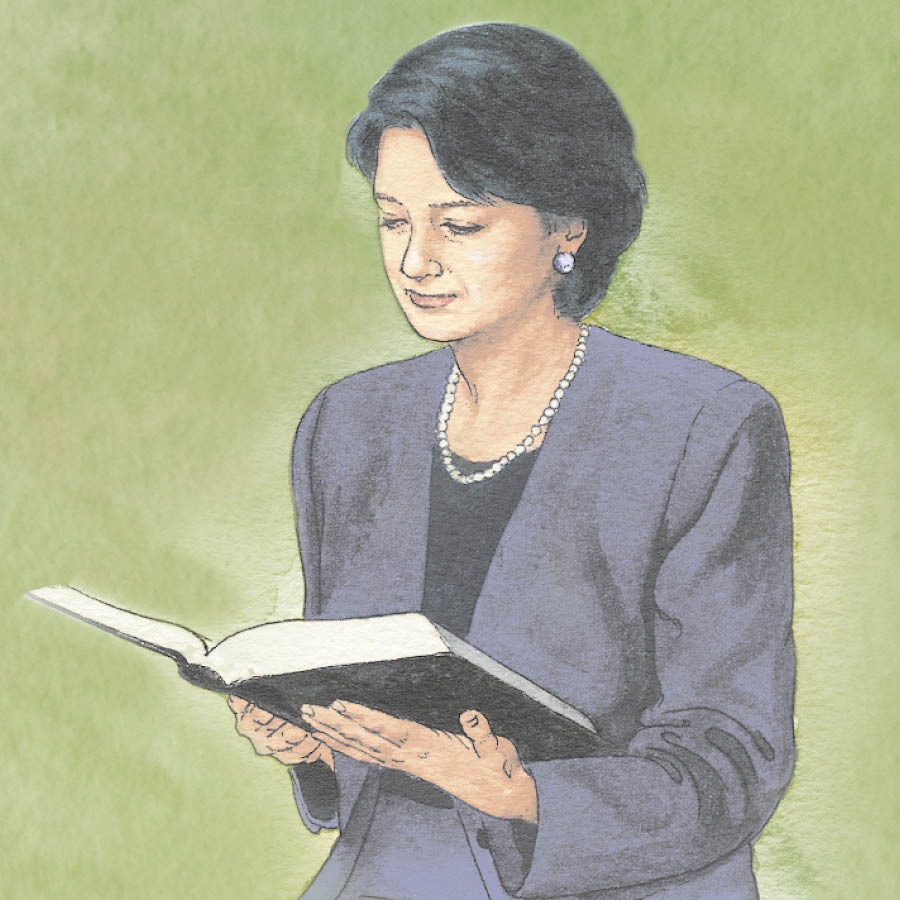 一個女子在讀聖經