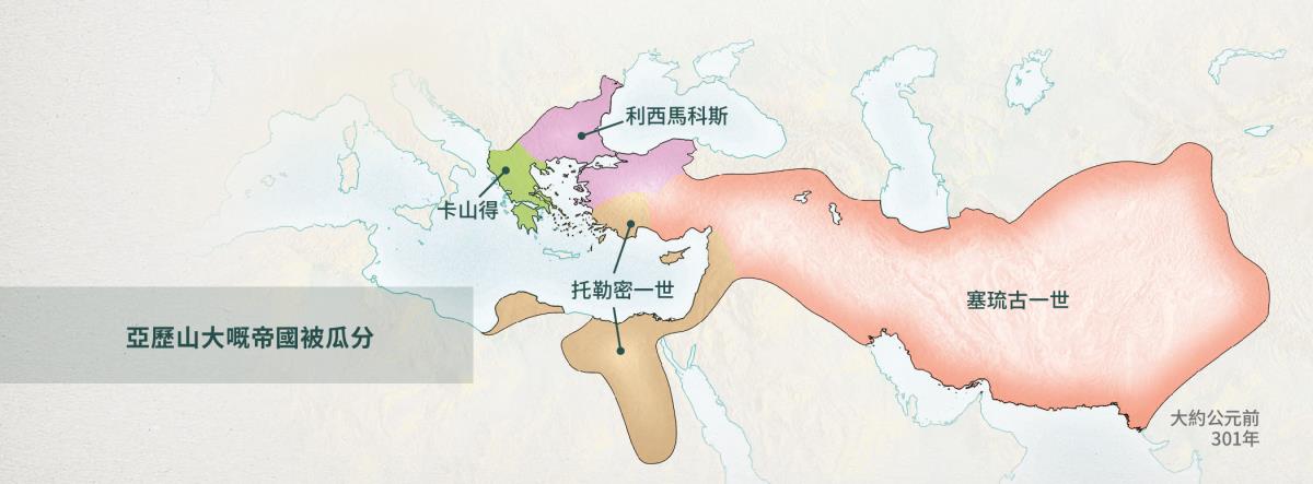 希臘帝國會被亞歷山大嘅四個將軍瓜分。