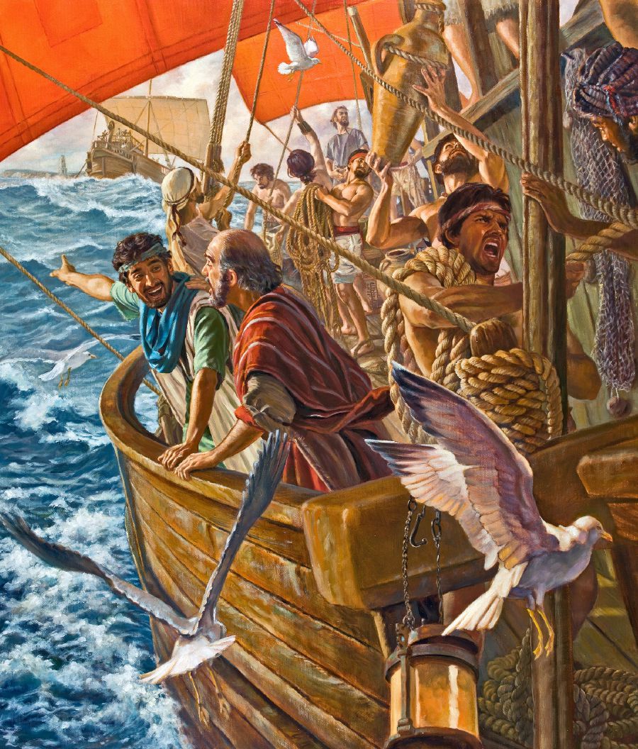 Dxiʼbaʼ apóstol Pablo ne Timoteo ndaaniʼ ti barcu. Culuiʼnáʼ Timoteo xiixa de zitu laga cayuni ca marineru que dxiiñaʼ.