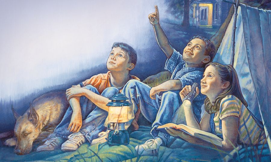 Niños mirando las estrellas