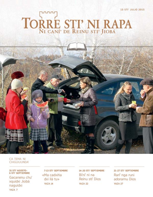 Primé yaza stiʼ Torre stiʼ ni rapa (revista ni chiguiuundaʼ), 15 stiʼ julio 2015