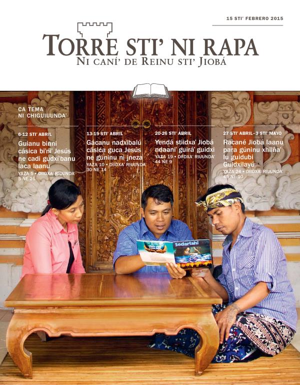 Primé yaza stiʼ Torre stiʼ ni rapa (revista ni chiguiuundaʼ), 15 stiʼ diciembre 2014