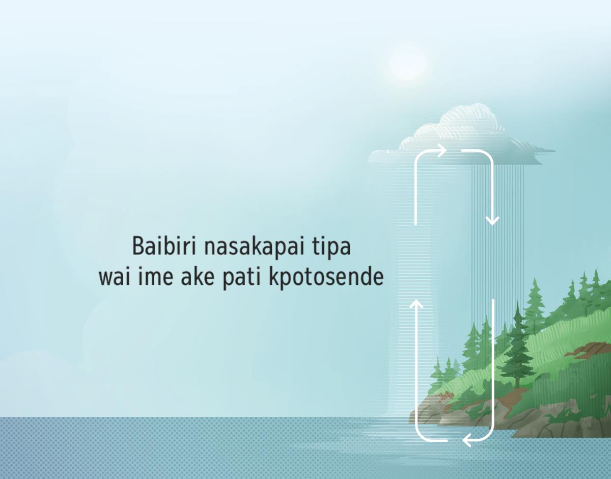 Baibiri nasakapai tipa wai ime ake pati kpotosende. Guanza nga gu ru nayugopa wai ime ake bangbanda kpotosende na haurago.