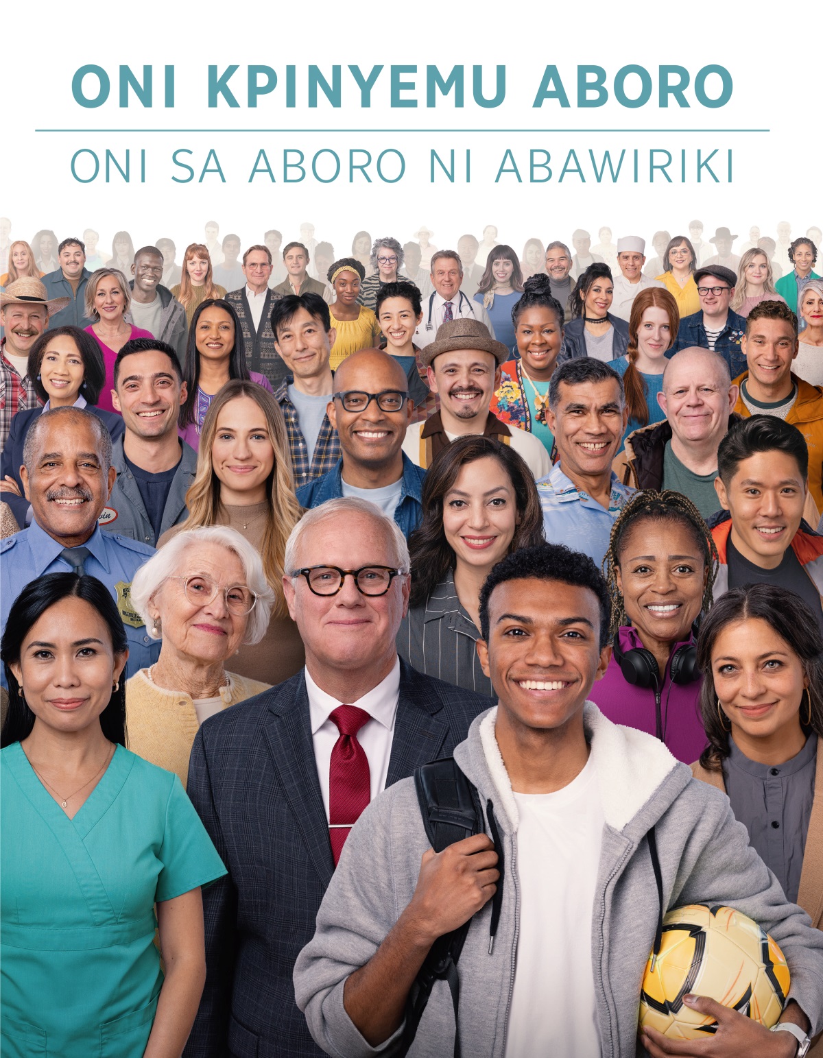 Men and women of different ages, races, and cultural backgrounds.