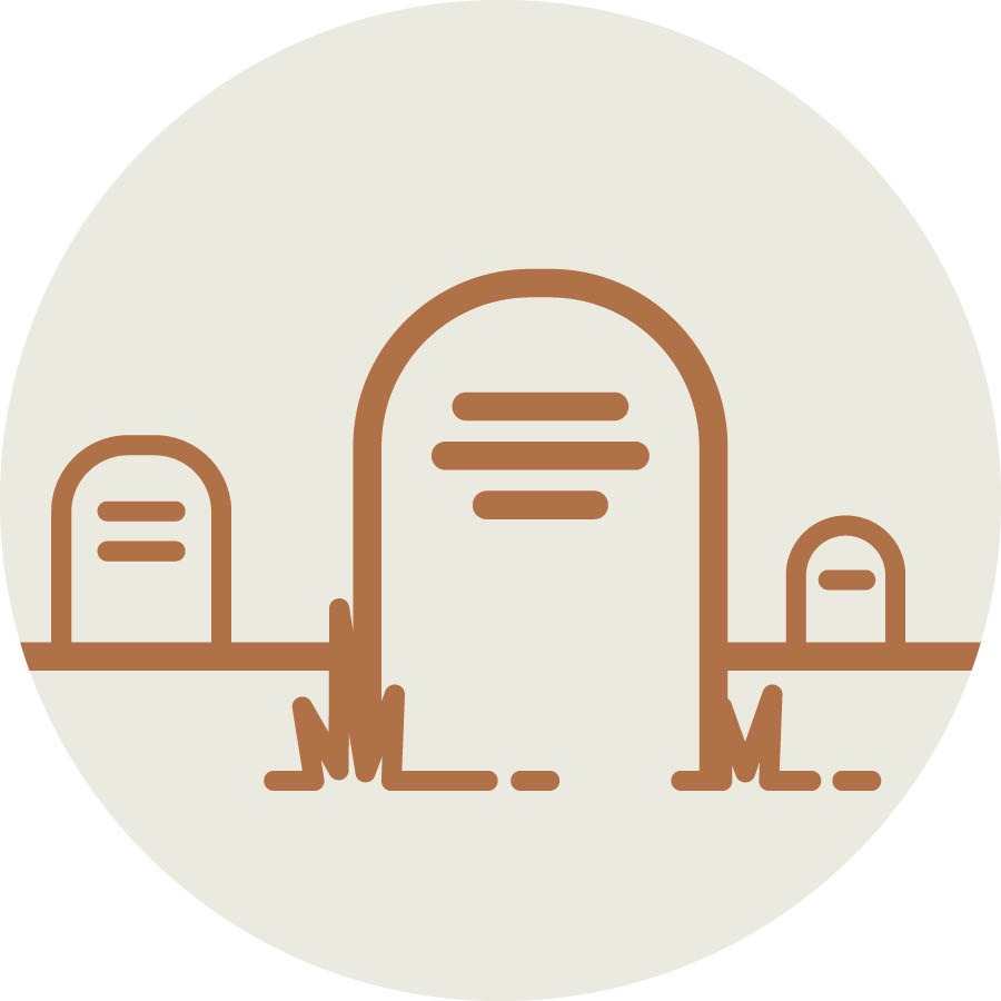 Umdwebo wamatshe ethuna, omelela amangcwaba.