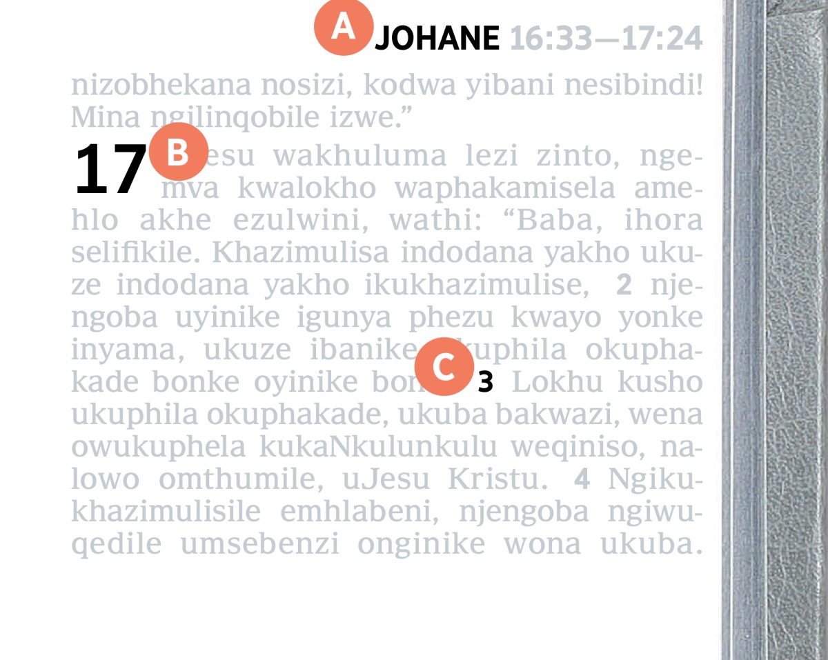 Ama alfabhethi u-A, u-B no-C abonisa okusekhasini leBhayibheli.