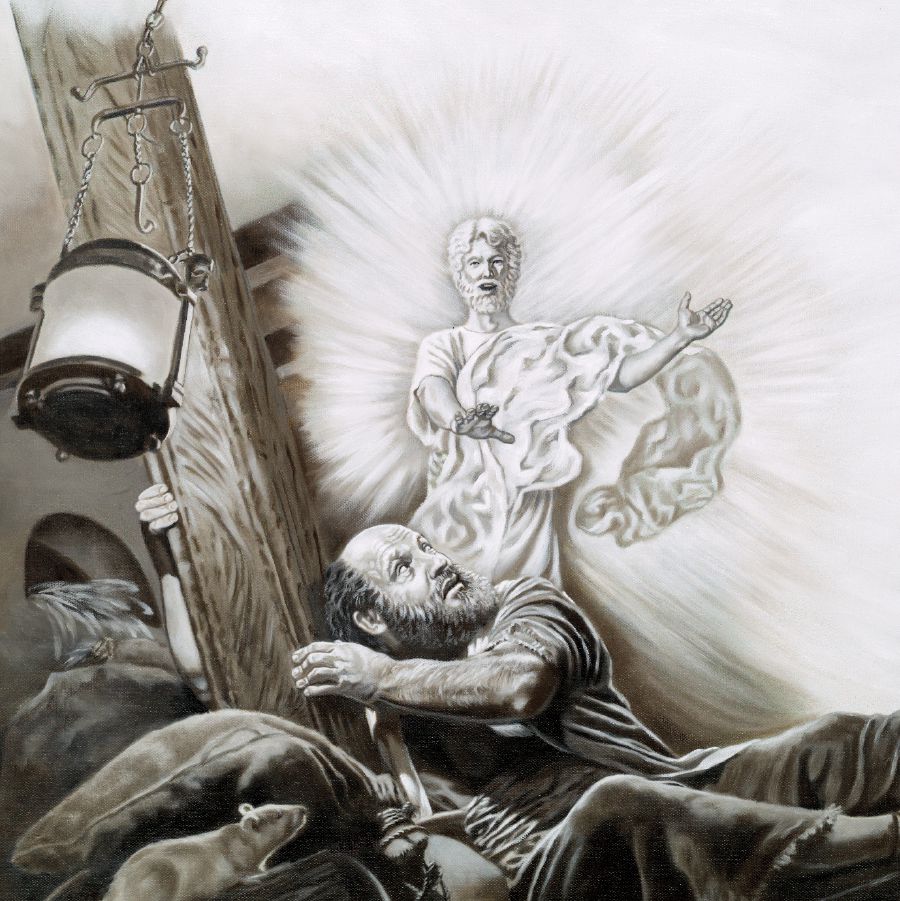 Phakathi nesiphepho ingelosi ivela kuPawulu emkhunjini