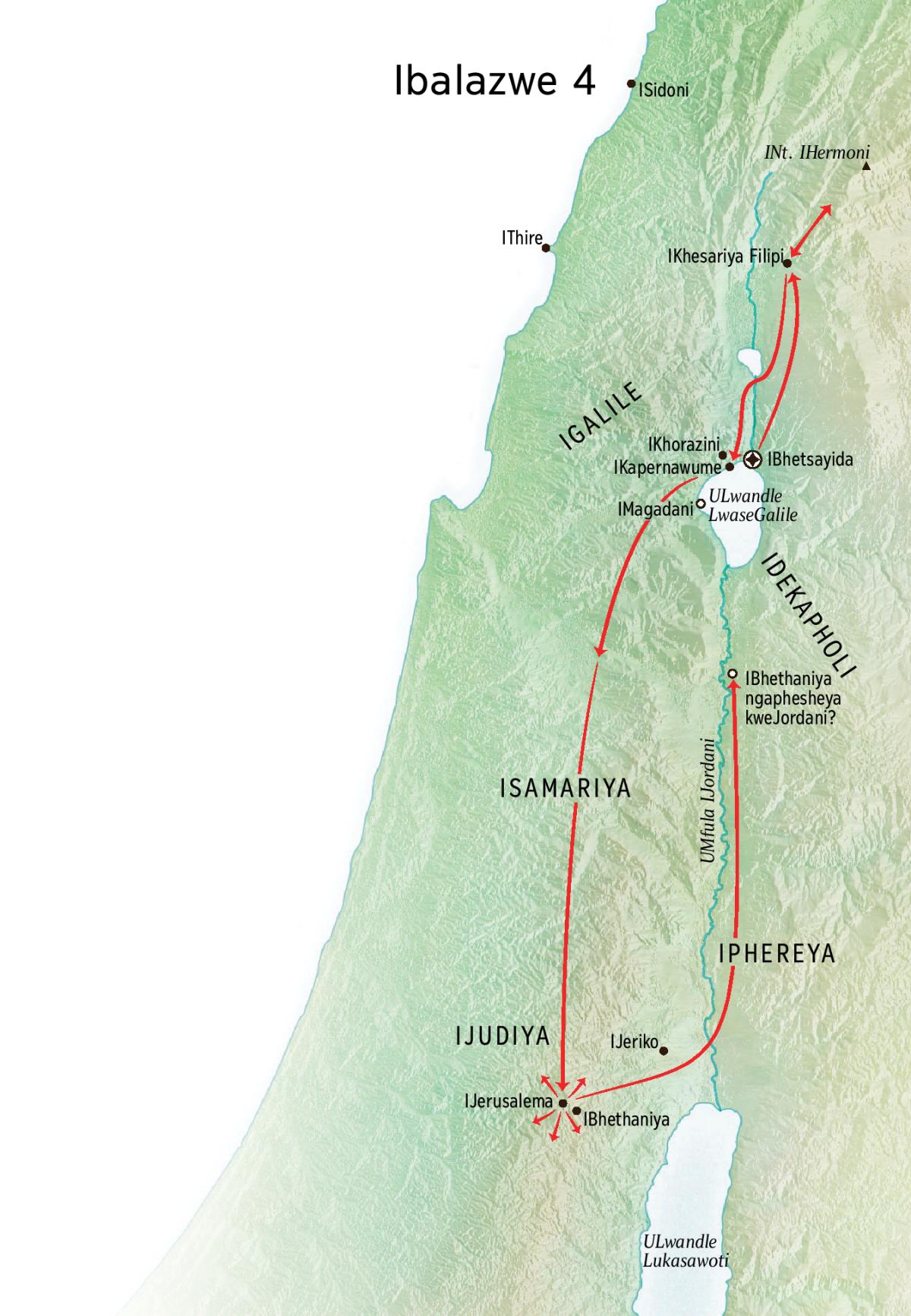 Map of Jesus’ ministry in Judea and Galilee